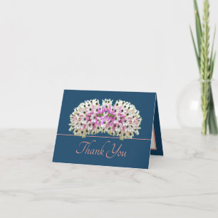 Blue Pink Exotic White Orchid Bouquet Vielen Dank Karte