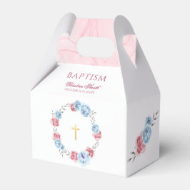 Blue Pink Floral Baby Taufe Christening Geschenkschachtel