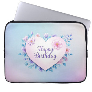 Blue Pink Geburtstag luxuriös elegant extravagant Laptopschutzhülle