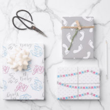 Blue Pink Gender Reveal Packaging Paper Sheets