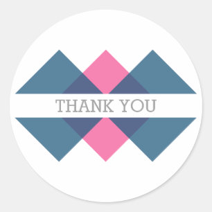 Blue Pink Geometric Triad Danke Stickers