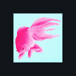 Blue Pink Goldfish Large Modern Pop Leinwanddruck<br><div class="desc">Ein rosa Goldfisch auf einem Block mit blauer,  solider Farbe. Ein großes Bild eines Fisches zu färben Ihre Wände oder als ein einzigartiges Geschenk .</div>