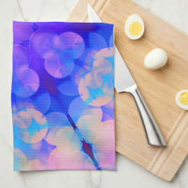 Blue & Pink Gradient Pastell Bubble Art Geschirrtuch