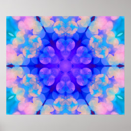 Blue & Pink Gradient Pastell Bubble Art Poster