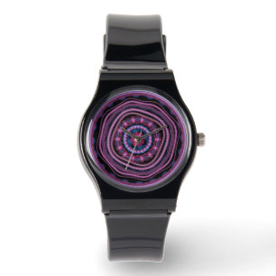 Blue Pink Lilac Mandala Armbanduhr