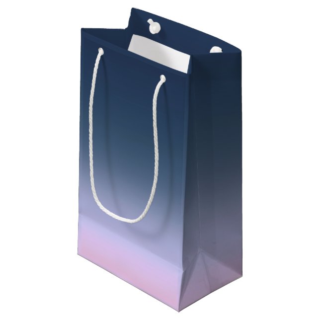 Blue-pink Ombre . Kleine Geschenktüte (Vorderseite Schrägansicht)