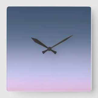 Blue-pink Ombre . Quadratische Wanduhr