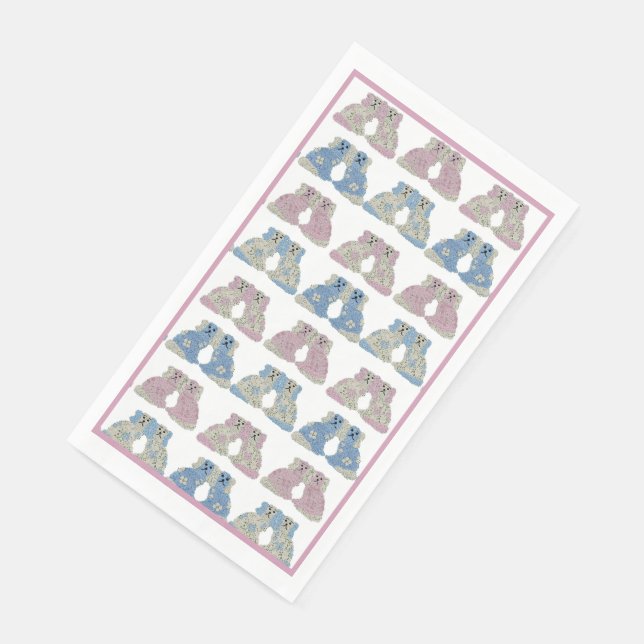 Blue Pink Staffordshire Dogs Ginger Jars Jar Serviette (Ecke)