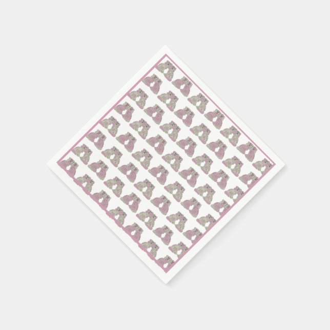 Blue Pink Staffordshire Dogs Ginger Jars Jar Serviette (Ecke)