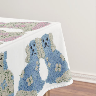 Blue Pink Staffordshire Dogs Ginger Jars Jar Tischdecke