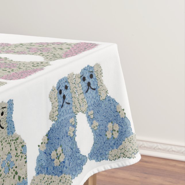 Blue Pink Staffordshire Dogs Ginger Jars Jar Tischdecke (Beispiel)