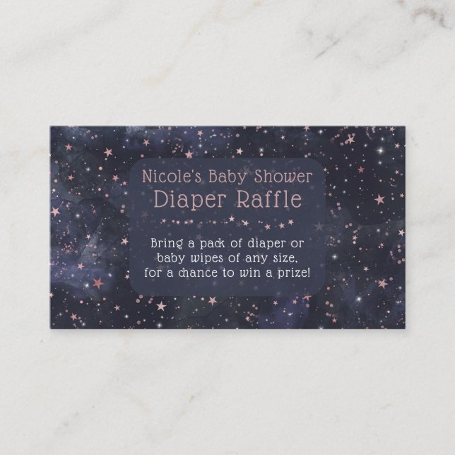 Blue & Pink Starry Baby Dusche Windelwaschkarte Begleitkarte (Vorderseite)