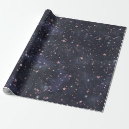 Blue & Pink Starry Night Sky Celestial Baby Dusche Geschenkpapier