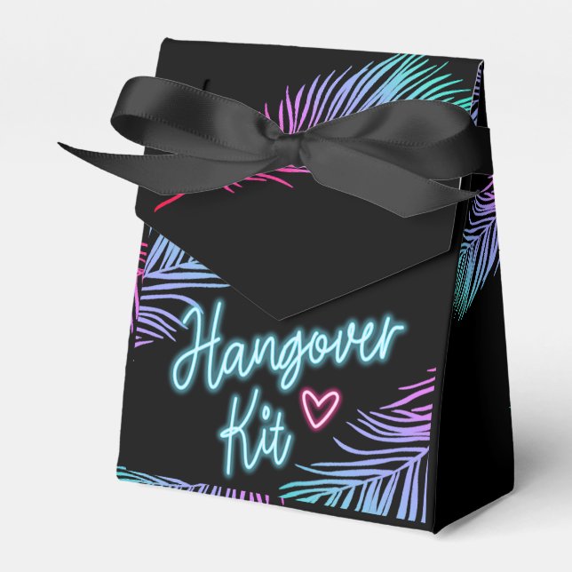 Blue & Pink Tropical Bach Hangover Kit Geschenkschachtel (Vorderseite)