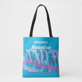 Blue Pink Wasserfarbe Bridesmaid Elegant Custom Tasche