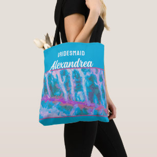 Blue Pink Wasserfarbe Bridesmaid Elegant Custom Tasche