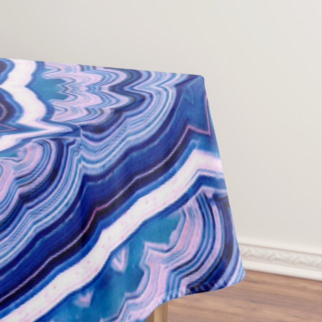 Blue Pink White Agate Boho Mandala Tischdecke (Beispiel)