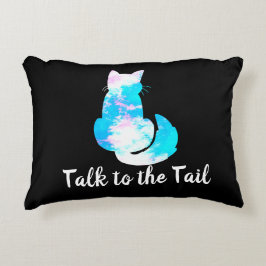 Blue Pink White Cat Abstrakt Gespräch mit dem Schw Dekokissen