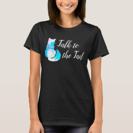 Blue Pink White Cat Abstrakt Gespräch mit dem Schw T-Shirt