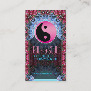 Blue Pink YinYang New Age Yoga Business Cards Visitenkarte