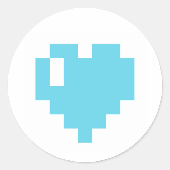 Blue Pixel Heart Aufkleber (Vorderseite)