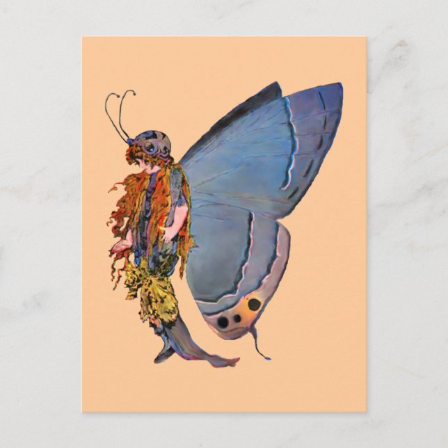 Blue Pixie Fairy Postkarte (Vorderseite)