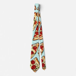 Blue Pizza Slice Neck Tie Krawatte