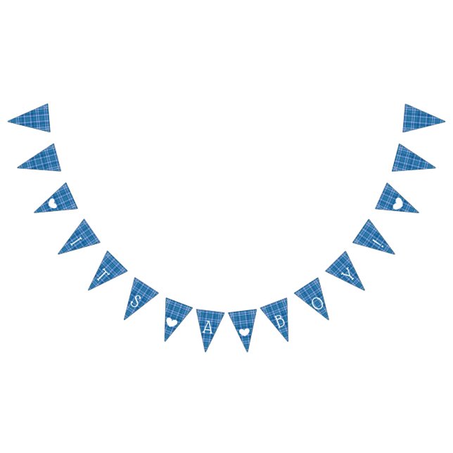 Blue Plaid C'est un garçon Baby shower Drapeau Bun (Tout)