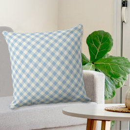 Blue Plaid Pillow Kissen