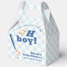 Blue Plaid Slugger Baseball Boy Baby Shower