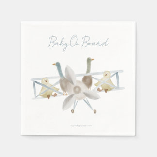 Blue Plane Baby Shower Napkins Serviette