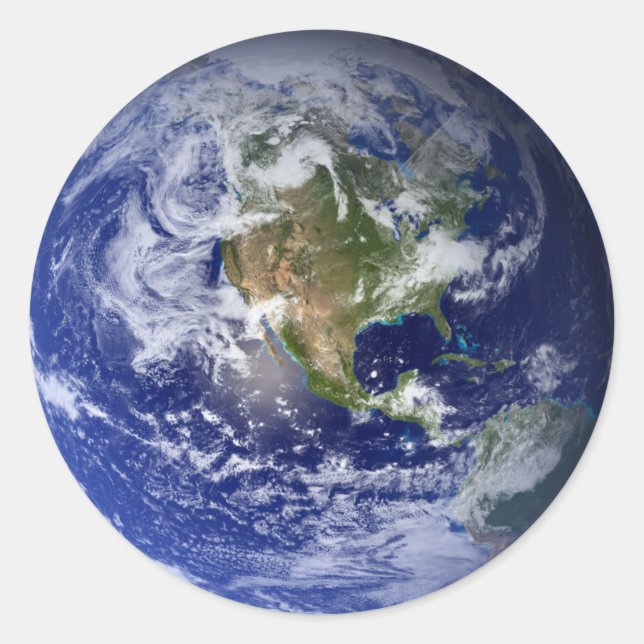 Blue Planet Earth Runder Aufkleber (Vorderseite)
