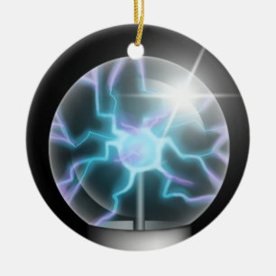 Blue Plasma Ball Keramik Tree Ornament