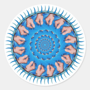 Blue Plastic Runder Aufkleber