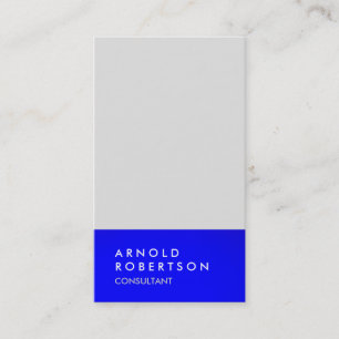 Blue Platinum Grau Trendy Moderne Minimalistisch e Visitenkarte