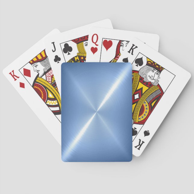 Blue Platinum Stainless Shiny Metal Spielkarten (Rückseite)