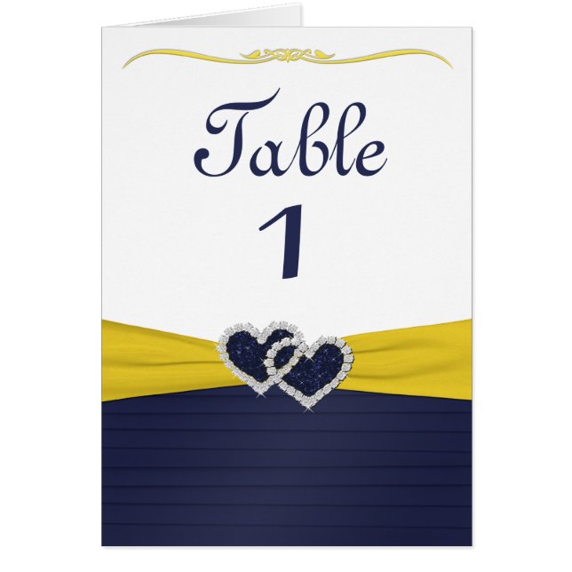 Blue Pleats and Diamond Hearts Table card (Vorne)