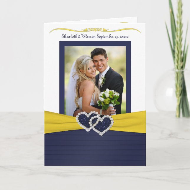 Blue Pleats with Hearts Foto von Thank You Card Dankeskarte (Vorderseite)