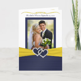 Blue Pleats with Hearts Foto von Thank You Card Dankeskarte