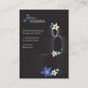 Blue Plumeria Frangipani Blume Chic Ikebana Zen Visitenkarte
