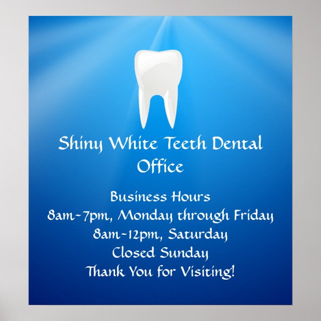 Blue Plunge Dental oder Dentin Office Poster (Vorne)