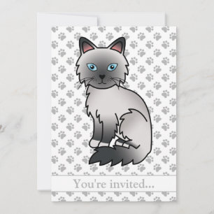 Blue Point Birma/Ragdoll-Katzen-Geburtstagsfeier Einladung