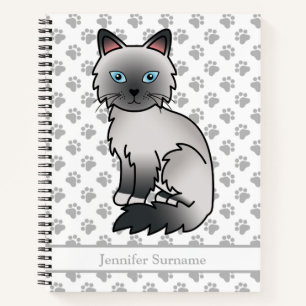 Blue Point Birman / Ragdoll Cat & Custom Text Notizbuch