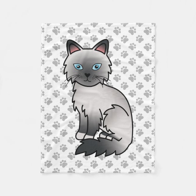 Blue Point Birman / Ragdoll Niedlich Cat & Paws Fleecedecke (Vorderseite)