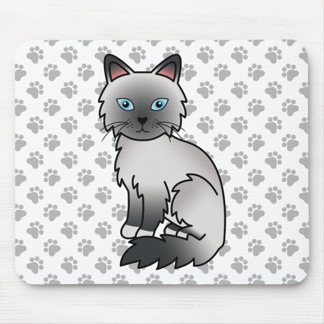 Blue Point Birman / Ragdoll Niedlich Cat & Paws Mousepad (Vorne)