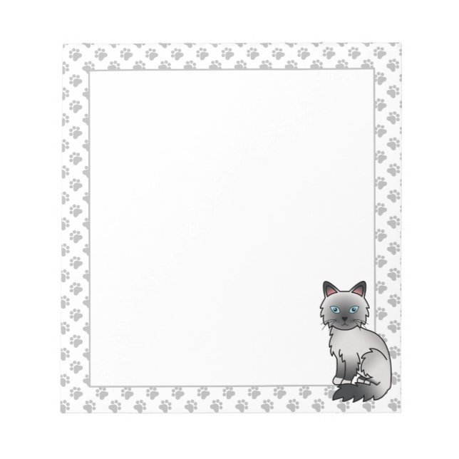 Blue Point Birman / Ragdoll Niedlich Cat & Paws Notizblock (Vorderseite)