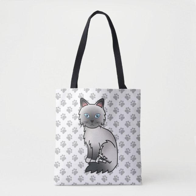 Blue Point Birman / Ragdoll Niedlich Cat & Paws Tasche (Vorderseite)