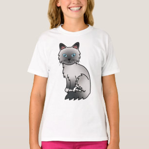 Blue Point Birman / Ragdoll Niedlicher Cartoon Cat T-Shirt