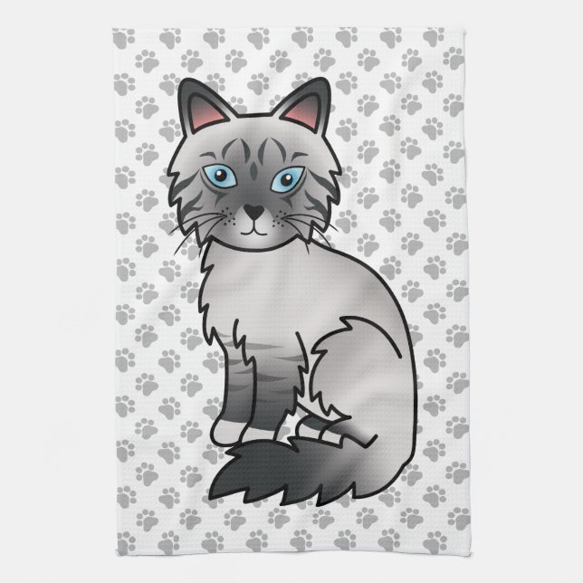 Blue Point Tabby Birman / Ragdoll Niedlich Cat & P Geschirrtuch (Vertikal)