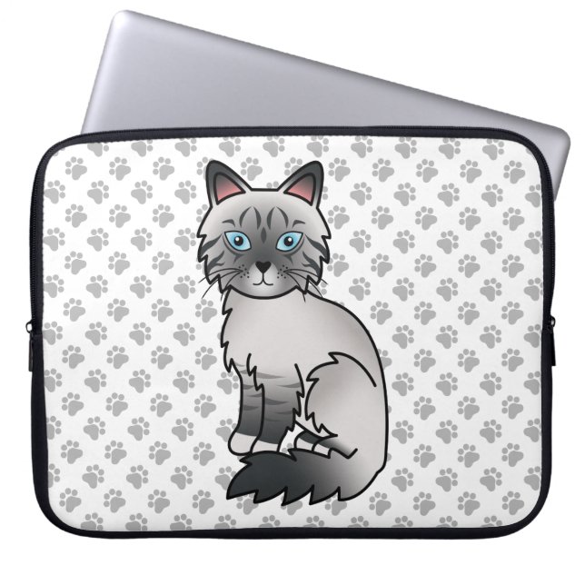 Blue Point Tabby Birman / Ragdoll Niedlich Cat & P Laptopschutzhülle (Vorderseite)